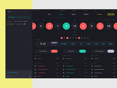 Roulette csgo design gambling gaming roulette ui ux