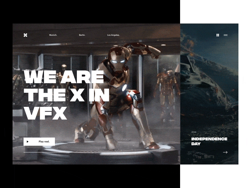 Movies movies movies! clean concept development ironman landing page layout movie work