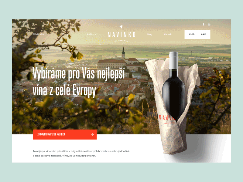 Navinko Website direction glass typography vino website wine