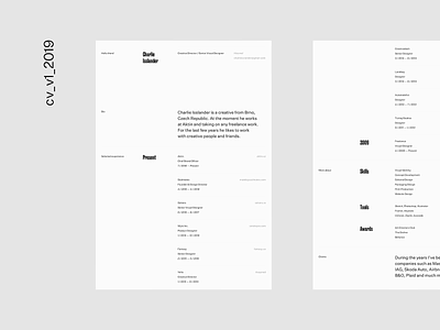 January 2019 brand clean cv design resume typography