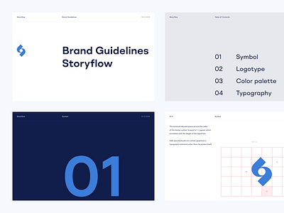 Storyflow — Brand Guidelines brand branding clean colorful design flat identity layout logo typography