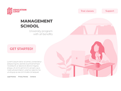 Online education school landing page education landing online page school ui