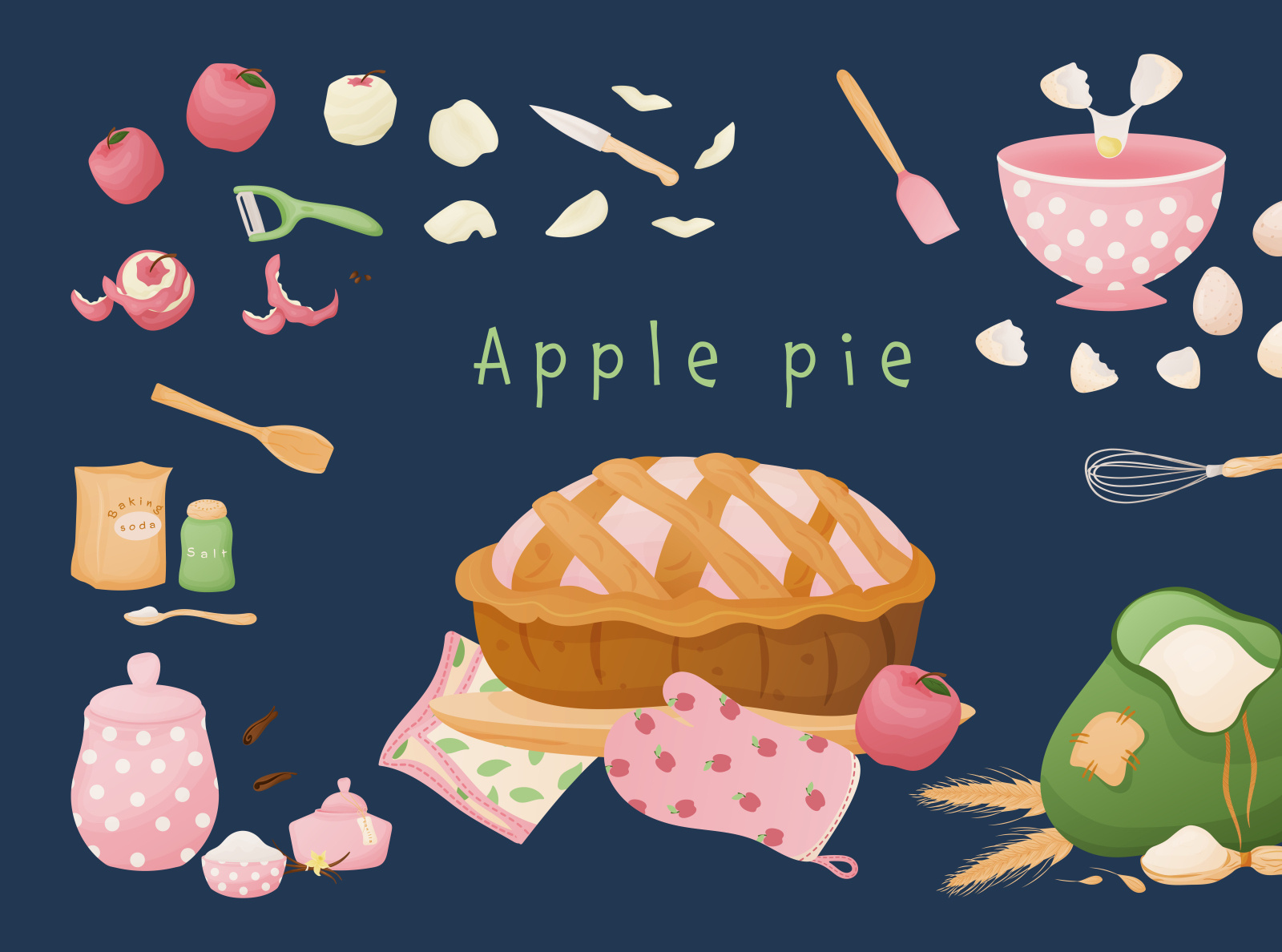 baking-traditional-apple-pie-by-kate-zaitseva-on-dribbble