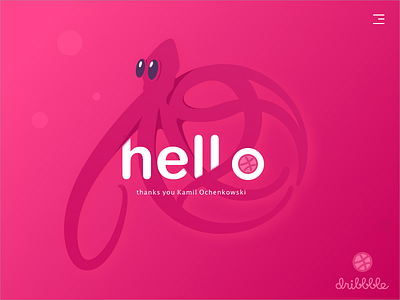 Hello Dribbble dribbble first hello landing page shot