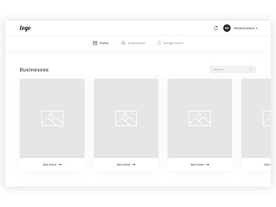 Wireframe #4 address assign bar dashboard employees notifications role search sort status user wireframe