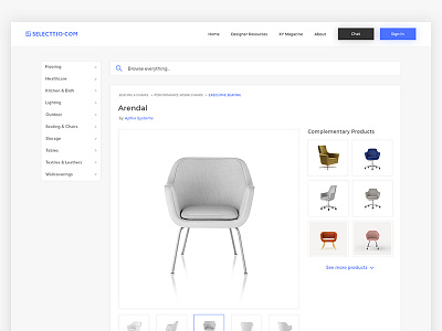 Architecture's Furniture Store - Single Item chair ecommerce furniture single item store ui ux web