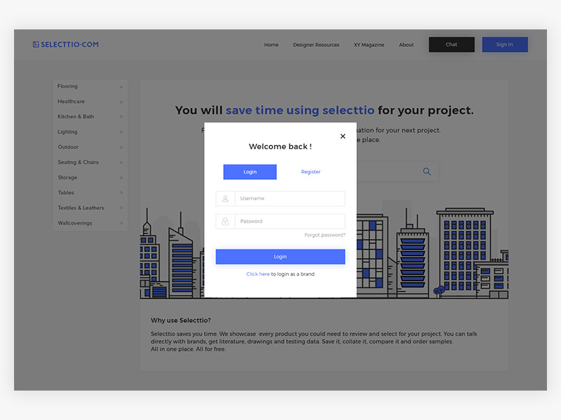 Architecture's Furniture Store Login/Signup by Danut Mihalca on Dribbble