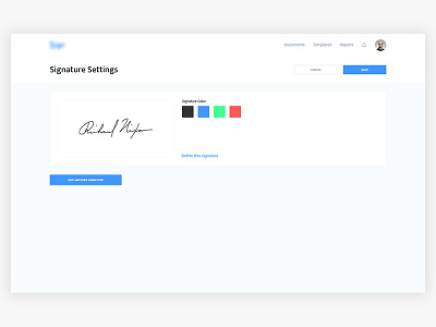 Dashboard App - Signature Settings