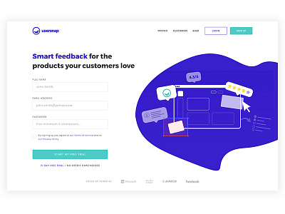 Usersnap Landing Page