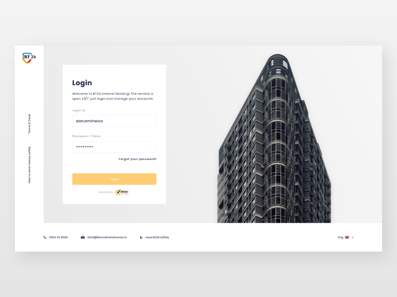 BT24 Banking Login Redesign by Danut Mihalca on Dribbble