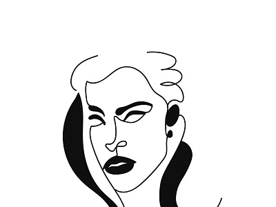 Elegant woman portrait art graphic design icon stye