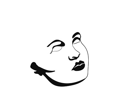 Beautiful young girl art branding design face line art graphic design icon illustration logo stye ui vector