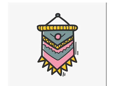 Macrame color hand draw icon art branding design face line art graphic design handicraft icon illustration logo stye ui