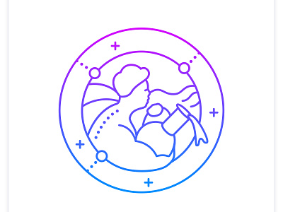 Aquarius gradient icon art astronomy branding design graphic design icon illustration logo stye ui vector