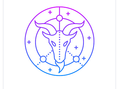 Capricorn gradient icon art branding design graphic design icon illustration logo magic stye ui vector