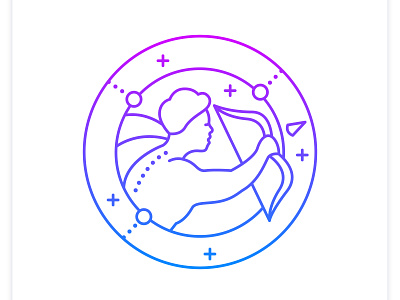 Sagittarius gradient icon art branding design graphic design icon illustration logo magic stye ui vector