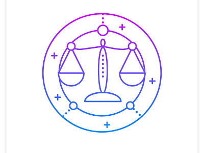 Libra gradient iconLibra gradient icon.Seventh fire sign in zodi