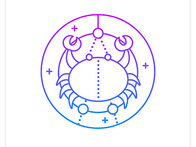 Cancer gradient icon art branding design graphic design icon illustration logo mystic stye ui vector