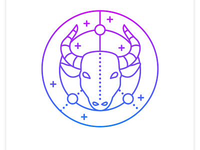 Taurus gradient icon art astronomy branding design graphic design icon illustration logo stye ui vector