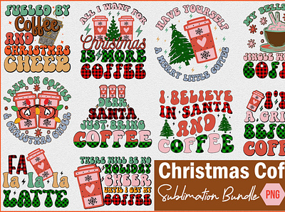 Christmas Coffee Sublimation Bundle 3d graphic design