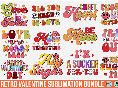 Retro Valentines Day Sublimation 01