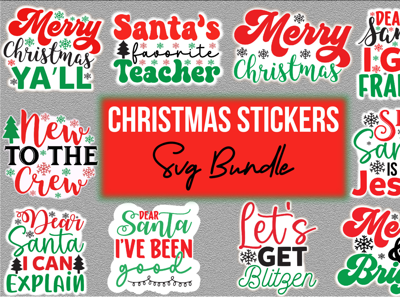 Christmas Stickers Svg Bundle by designhome on Dribbble