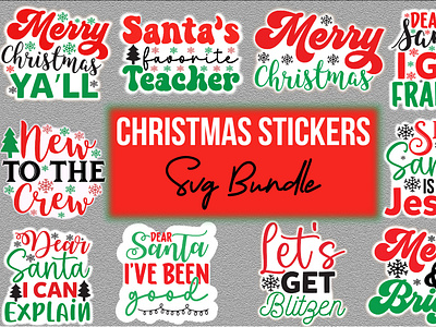 Christmas Stickers Svg Bundle by designhome on Dribbble
