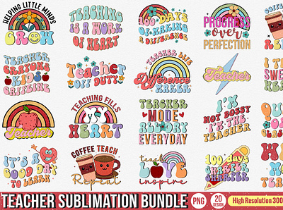 Teacher Sublimation Bundle bundle graphic design