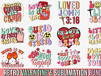 Retro Valentines Day Sublimation Bundle