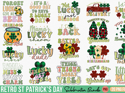 Retro St Patrick's Day Sublimation Bundle bundle