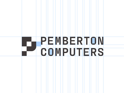 Pemberton Computers logo lock-up branding design identity logo logotype