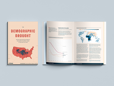 The Demographic Drought art direction editorial design illustration labor shortage layout design