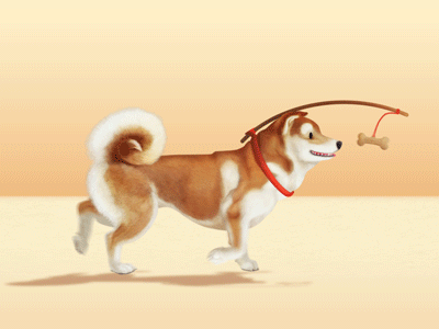 Run doggy run! after effects animation character rig debut digital painting dog illustration loop shiba inu walk cycle
