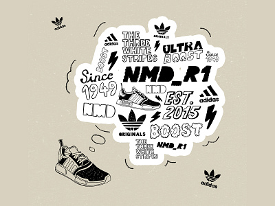 Adidas NMD_R1 Illustration branding graphic design illustration logo typography