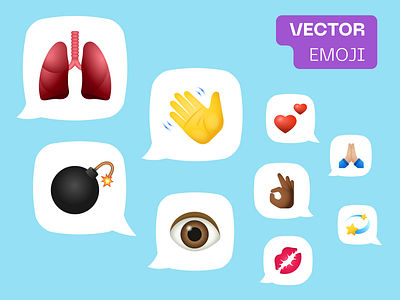 Vector Emoji body parts emoji emoji set emotion graphic design hand hand gestures heart like reactions stickers vector webdesign