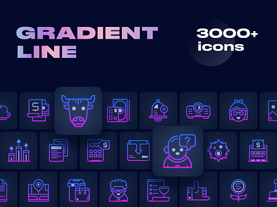 Gradient line icons