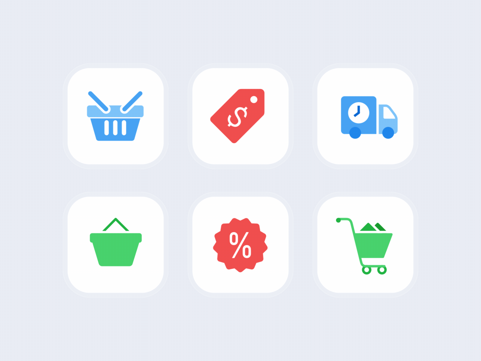 Animated icons aftereffects animated animation app black friday cybermonday delivery discount ecommence icons set sale shopping shopping basket shopping cart