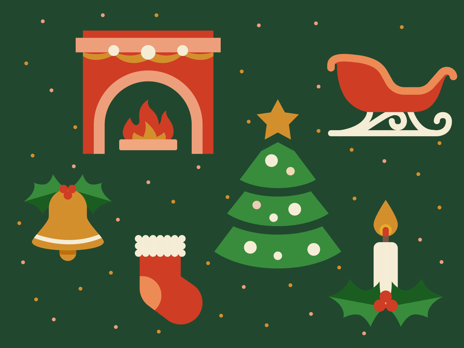 Christmas animated icons bell candle christmas christmas tree fireplace graphic design holidays icons new year winter xmas