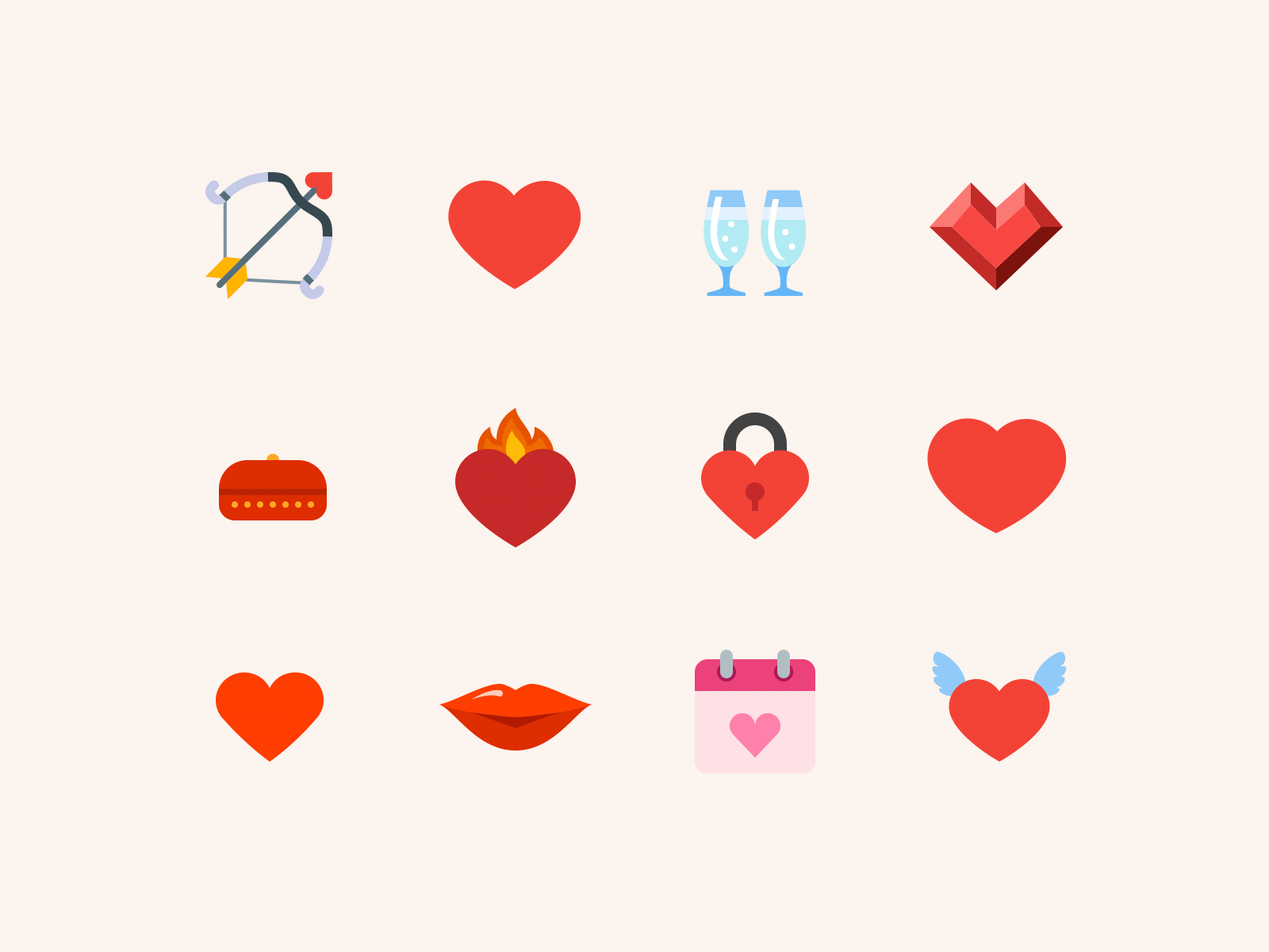 Valentine's Day: Animated icons animated animated gif color icons cupid grapgic design heart icons icons set illustration kiss like love marriage motion graphic romance valentine day valentines day wedding
