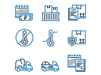 Icon Set For Delivery Company cargo delivery icon set icons illustration infographics line logistic logo outline shipping ui design