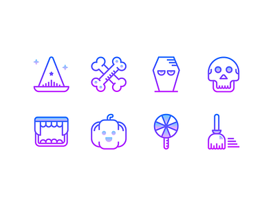 Halloween icons set autumn design graphic design halloween icons icons design icons pack icons set illustration infographics outline icon pumpkin scary skull ui design ux design vector vector graphics wizard zombie