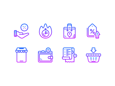 Gradient icons: Black friday