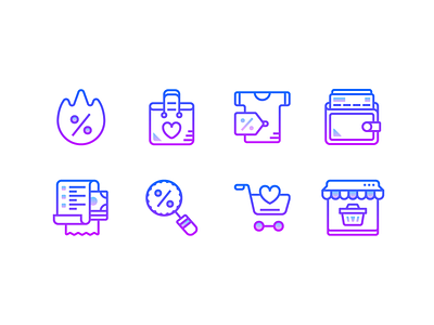 Gradient icons: Black friday