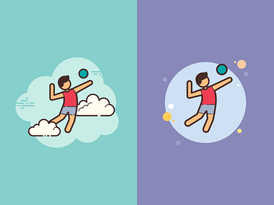 Cloud&Bubble icons: Volleyball Player athletic beach color icons design graphic design icons icons design icons pack icons set illustration infographics play sport ui design ux design vector vector graphics volleyball