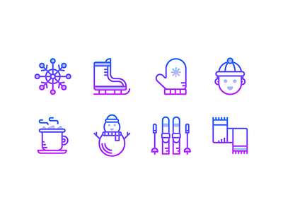 Gradient icons: Winter