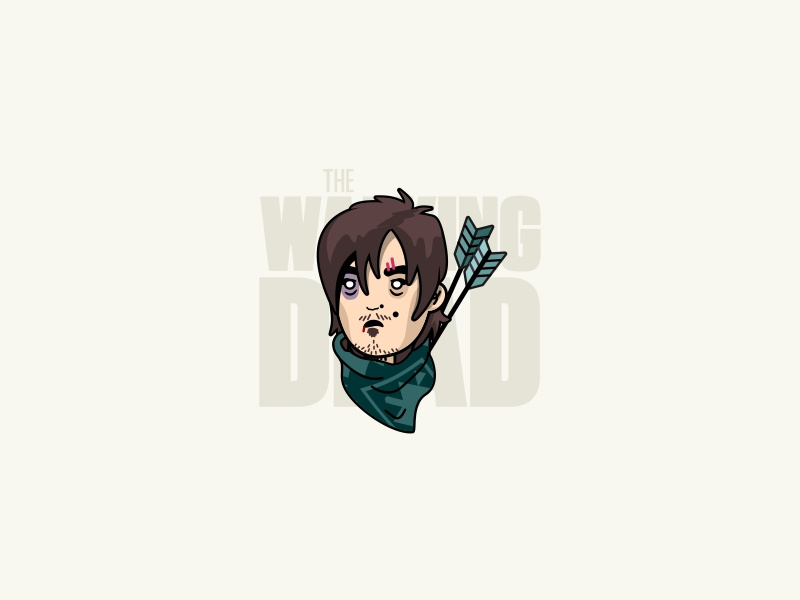 Daryl Dixon man human face head character illustration character design characters character design art illustration zombie thewalkingdead bigbaldhead normanreedus daryldixon
