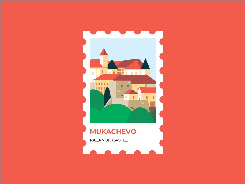 The Palanok Castle or Mukachevo Castle in Ukraine build building landscape brand illustration stamp sights illustrations illustration ukraine castle mukachevo palanok castle the palanok castle