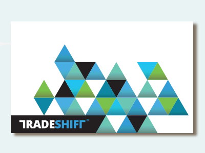 Dribbble Ts Card angles branding grid logo network simple swiss modern tradeshift triangle triangles visual identity