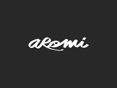 Aromi aromi black brand calligraphy food hand logo writing