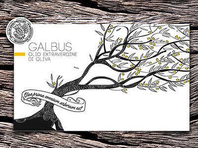 Galbus / Herbesco oil packaging black design illustration italy oil olive packaging tree white
